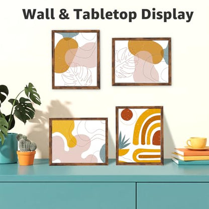 Giftgarden 8x10 Picture Frame Set of 18, Lightweight 8 by 10 Frames Bulk for Gallery Wall Photo Hanging and Tabletop Display, Rustic Brown - color: Brown*18, size: 8x10
