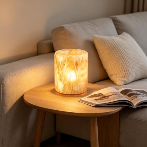 Marble Lamp Nature Marble Table Lamp Rechargeable Pat Light Cordless Night Light Touch Bedside Table Lamps for Bedroom Small Ambient Lamps for Home Decor Living Room Desk Decor (Phoenix Jade) - color: Phoenix Jade
