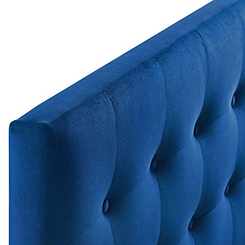 Modway Emily Full Biscuit Tufted Performance Velvet Headboard, Navy - color: Navy, size: Full