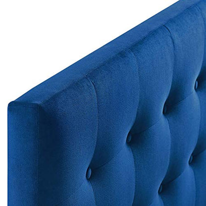Modway Emily Full Biscuit Tufted Performance Velvet Headboard, Navy - color: Navy, size: Full