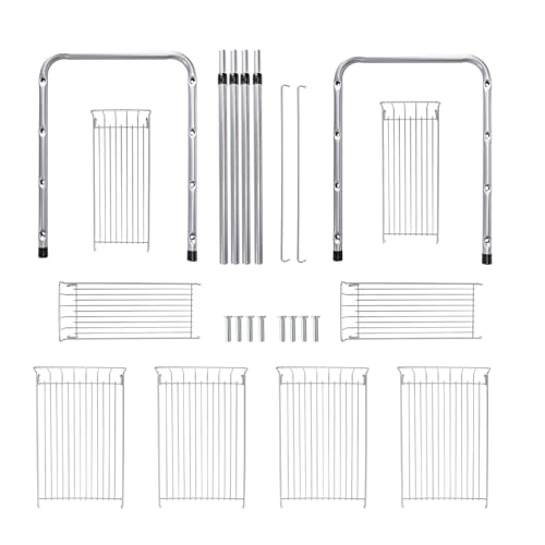 FlagShip 2 Tier Under Sink Organizers and Storage Rack Expandable Cabinet Shelf for Kitchen Bathroom Silver (17-25 inches)