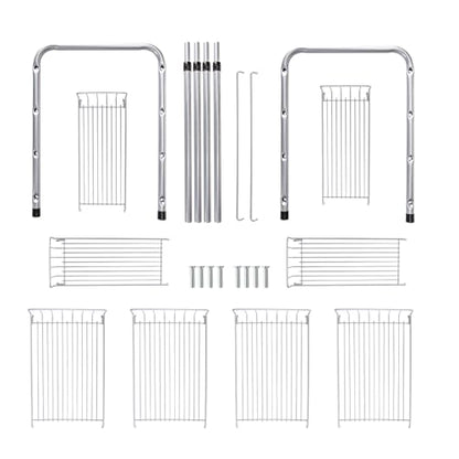 FlagShip 2 Tier Under Sink Organizers and Storage Rack Expandable Cabinet Shelf for Kitchen Bathroom Silver (17-25 inches)
