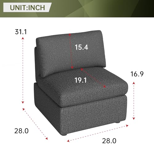 PayLessHere Convertible Sofa, 1-Seat Modular Sectional, Dark Gray | Convertible Sofa