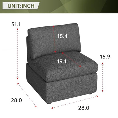 PayLessHere Convertible Sofa, 1-Seat Modular Sectional, Dark Gray | Convertible Sofa