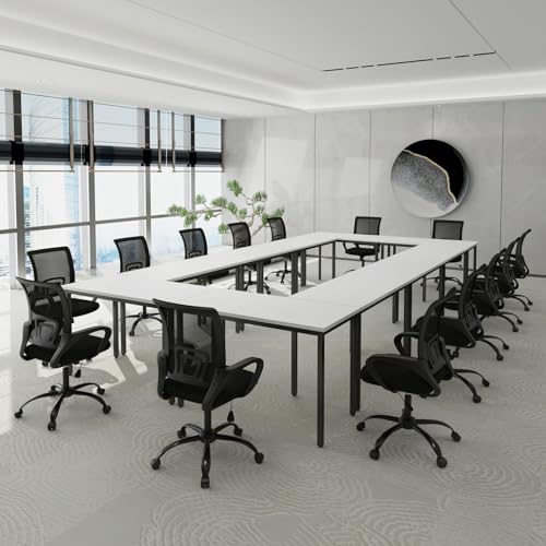 Bonzy Home Ergonomic Conference Room Chairs Set of 8, Rolling Office Chairs with Wheels, Mesh Computer Desk Chair with 360°Swivel, Height Adjustable, 8 PCS - size: 8 Pack