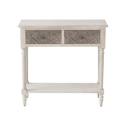 HOMPUS Console Table with 2 Drawers and 1 Shelf, Rectangular Narrow Entryway Table, Antique and Contemporary Accent Sofa Table for Living Room