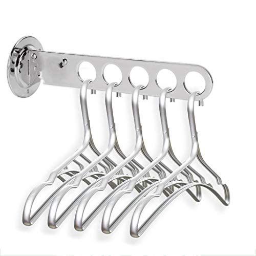 Wall Mounted Rack Laundry Room Clothes Hanger Wall Mounted Clothes Rack with Swing Arm Stainless Steel Clothes Hooks Laundry Hanger Dryer Rack Folding Hanger Retractable Clothes Rack - size: 8 Hole