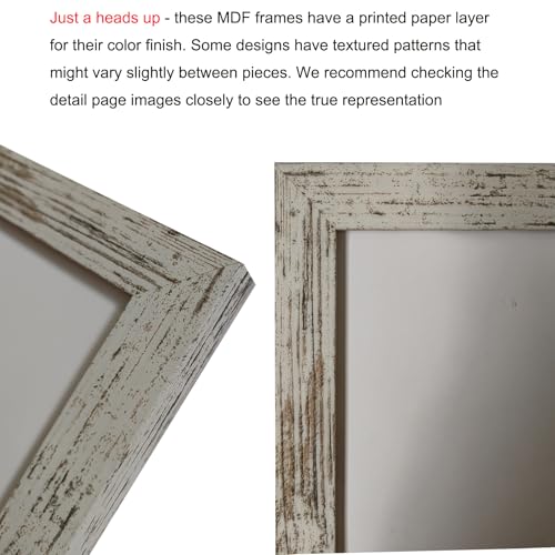 LUCKYLIFE Picture Frame Set 10-Pack, Gallery Wall Frame Collage with 8x10 5x7 4x6 Frames in Distressed White Finishes - color: Distressed White