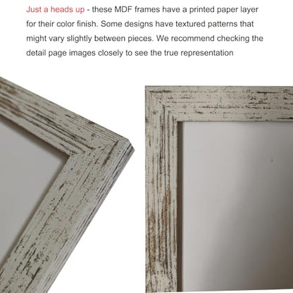 LUCKYLIFE Picture Frame Set 10-Pack, Gallery Wall Frame Collage with 8x10 5x7 4x6 Frames in Distressed White Finishes - color: Distressed White
