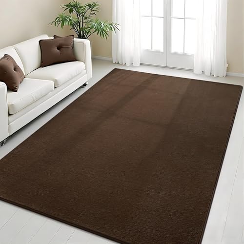 Vasofe 4x6 Area Rugs for Bedroom Living Room, Brown Modern Memory Foam Rug | Thickened Throw Carpet, Super Soft Kids Boys Girls Room Rug, Non-Slip Washable Carpets for Dorm Nursery Classroom Office - color: Brown, size: 4' x 6' (Rectangular)