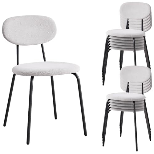 Stackable Guest Chairs Set of 12, Upholstered Waiting Room Chairs with Metal Legs for Reception, Breakroom, School, Meeting, Office - color: White, size: Set of 12