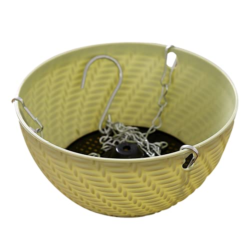 Hanging Planters Set of 5 Flower Pots Outdoor Planting or Storage for All House Plants,Flowers,Herbs, African Violets,3.5H × 6"Diameter Self-Watering Flower Pot Container White - Metal Chain