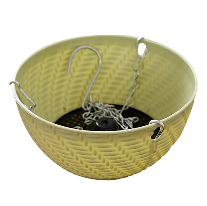 Hanging Planters Set of 5 Flower Pots Outdoor Planting or Storage for All House Plants,Flowers,Herbs, African Violets,3.5H × 6"Diameter Self-Watering Flower Pot Container White - Metal Chain