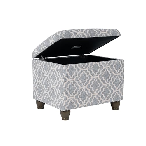 Spatial Order 22" Medium Rectangular Storage Ottoman - Gray Geometric - color: Gray Geometric