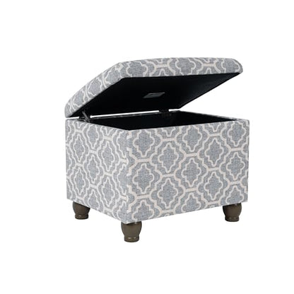 Spatial Order 22" Medium Rectangular Storage Ottoman - Gray Geometric - color: Gray Geometric