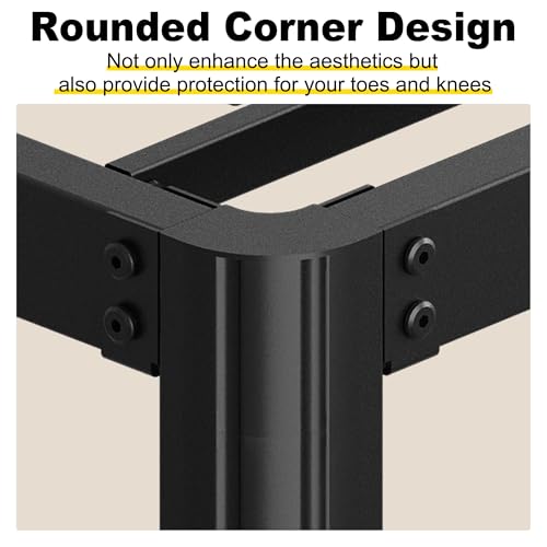 Yicensen 9 Inch Full Bed Frame with Rounded Corner Legs, Heavy Duty Full Size Metal Platform Bed Frame No Box Spring Needed, Easy Assembly, Noise Free, Black - size: Full, style: 9 Inch