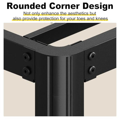 Yicensen 8 Inch Full Bed Frame No Box Spring Needed, Heavy Duty Full Size Metal Platform Bed Frame with Rounded Corner Legs, Easy Assembly, Noise Free, Black - size: Full, style: 8 Inch