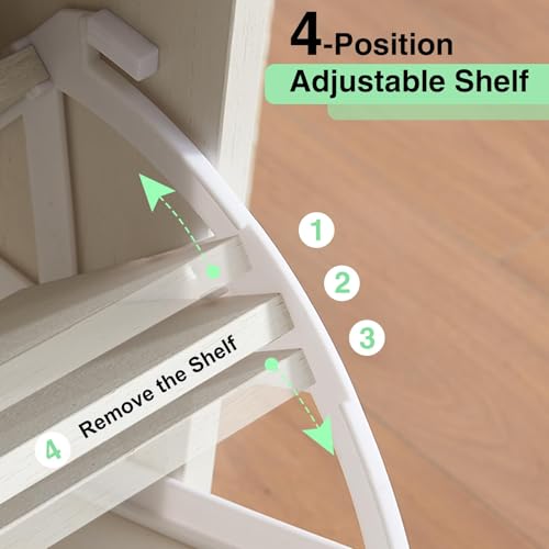Barnyatoh Shoe Storage Cabinet with 2 Flip Drawers,Hidden Shoe Organizer | Farmhouse Freestanding Narrow Slim Shoes Rack Cabinet with Adjustable Shelves for Entryway Hallway,Antique White - color: Antique White