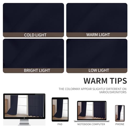 CUCRAF Navy Blue Sheer Curtains 63 Inches Long 2 Panels Set, Semi Sheer Rod Pocket Window Treatment Voile Drapes for Living Room Bedroom(37''W x 63''L, Navy Blue) - color: Navy Blue, size: 37"W x 63"L (Pack of 2)