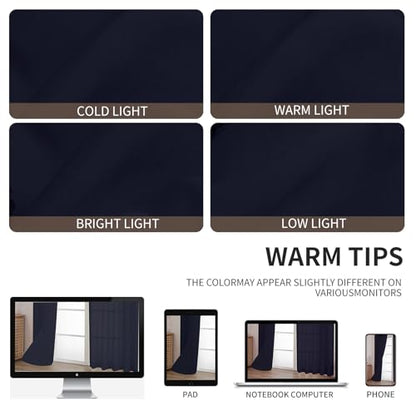 CUCRAF Sheer Window Curtains for Bedroom Living Room 2 Panels Voile Neutral Curtains Semi Window Treatment Drapes Rod Pocket, Set of 2 (54 x 90 inches Long, Navy Blue) - color: Navy Blue, size: 54"W x 90"L (Pack of 2)