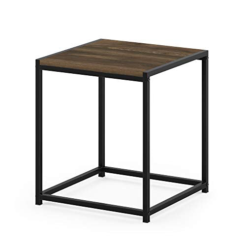FURINNO Camnus Modern Living End Table, Columbia Walnut, 15.75 in x 15.75 in x 17.83 in - color: Columbia Walnut, size: 1-Tier, 15.75" Square