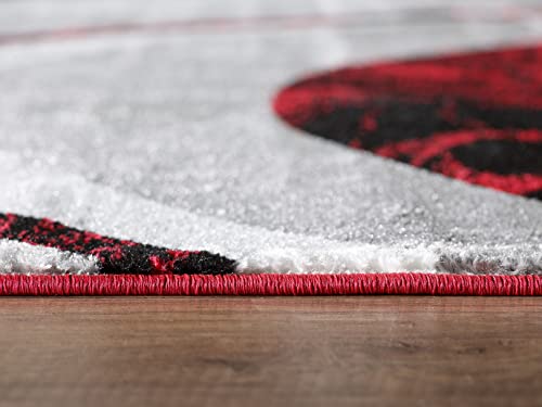 Yafa Home Fashion Modern Contemporary Swirls Design Area Rug, Luxurious, Elegant, and Fashionable Area Rug (Red, 2 ft X 3 ft) - color: Red, size: 3' x 2' (Rectangular)