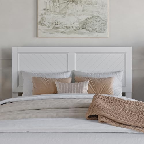 AFI, Canyon Queen Solid Wood Rustic Farmhouse Headboard, White - color: White, size: Queen (U.S. Standard)