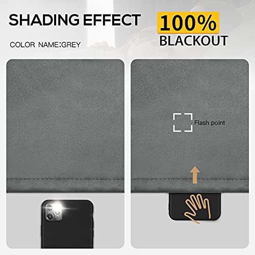 Yakamok Grey Blackout Curtains 63 inches Long for Bedroom 38" Wide 2 Panels | Thermal Insulated Window Treatment Total Blocking Panels with Black Liner for Living Room/Dining Room/Kids Room Grommet Top - color: Grey, size: 38"W x 63"L (Pack of 2)