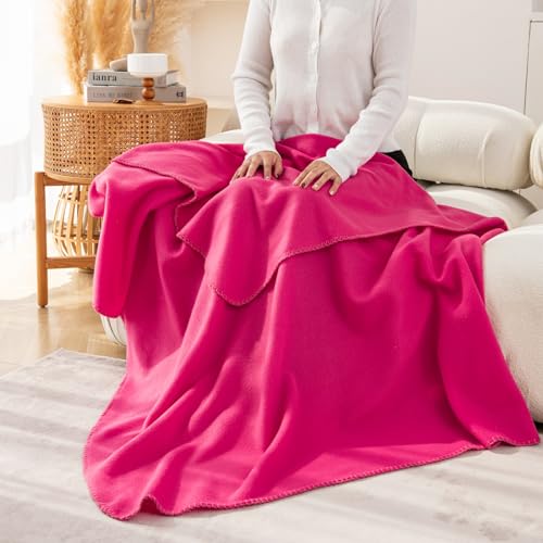 CAI TENG Fleece Throw Blanket Blankets for Couch Bed 50x60 6 Pack Kids Blanket Throws Polar Fleece Fabric Soft Cozy Travel Blankets Lightweight Small Throws Wedding Gifts Travel Hot Pink - color: Hot Pink