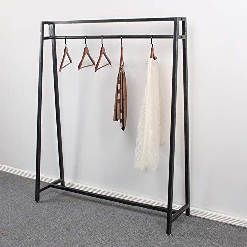 MBQQ Moden Metal Clothes Rack with Clothing Hanging Rack Organizer for Laundry Drying Display Racks Garment Racks,Retro Black - color: Retro Black