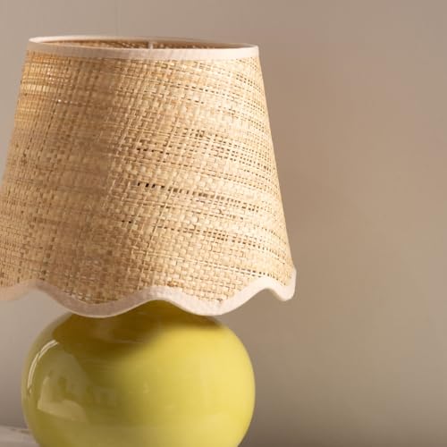 Benton Ceramic Table Lamp with Fabric Shade – 13" Bedside Accent Lamp for Bedroom, Living Room & Nightstand (Olive) - color: Olive