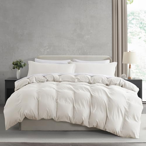 Hearth & Harbor Prewashed Twin Duvet Cover Set, Off White | 2 Piece Bedding Set, Ultra Soft & Breathable, Easy Care, Cooling , Zipper Closure, 1 Duvet Cover 68"x90", 2 Pillow Shams - color: 02 - Off White (No Comforter), size: Twin/Twin XL