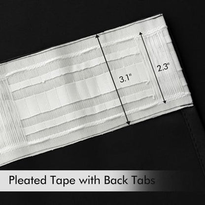 MIULEE Black Back Tab Blackout Curtains 52x54 Inch Length 2 Panels Set | Rod Pocket Pinch Pleated, Thermal Insulated, Room Darkening, Light Blocking Drape, Halloween Curtains for Living Room Bedroom - color: Black, size: 52"W x 54"L (Pack of 2)