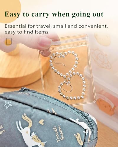 Jewelry Pouches Clear Travel PVC Jewelry Organizer, 100Pcs for Earrings Rings Necklaces Organizer bags - color: 100Pcs Earrings Bag 2.37x3.15 in