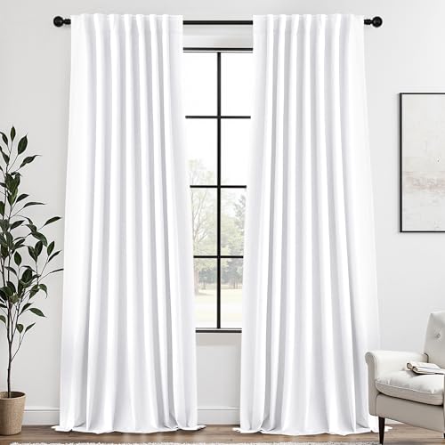 Blackout Curtains 96 Inch Long for Bedroom 2 Panels Set, Beige | Room Darkening, Thermal Insulated, Noise Reducing, Perfect for Living Room/Shift Workers/Nursery, Back Tab/Rod Pocket - color: Beige, size: 52"W x 96"L (Pack of 2)