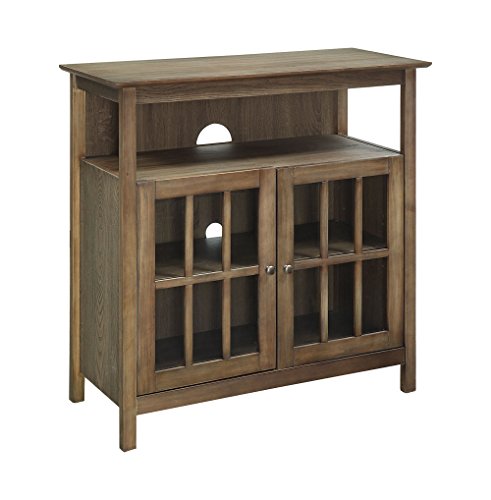 Convenience Concepts Big Sur Highboy TV Stand 36" - Entertainment Center with Storage Cabinets and Shelves, Modern TV Mount for Living Room, Office, Driftwood - color: Driftwood