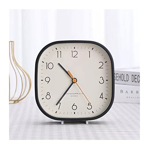 Modern Simple and Fashionable Small Table Clock Holder with Dual-Purpose Silent Bedroom Bedside Desk Table Decor(Black) - color: Black
