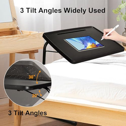 Bblife XL Adjustable Folding TV Tray Table, Larger TV Dinner HDPE Plastic Tray, for Laptop, Eating, Drawing, Snacks, etc, Black-Pro - size: XL-Pro