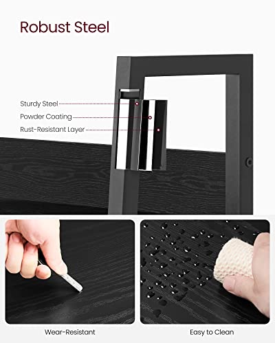 VASAGLE Bookshelf, 5-Tier Narrow Book Shelf, 11.8 x 13.3 x 66.9 Inches, Ladder Shelf for Home Office, Living Room, Bedroom, Kitchen, Ebony Black and Ink Black ULLS109B56 - color: Ebony Black + Ink Black, size: 5 Tiers (13.3"W), style: With back panels
