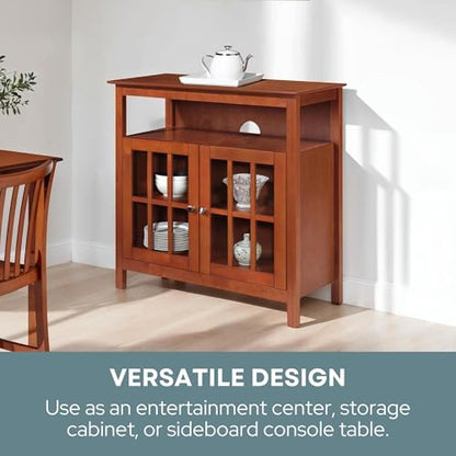 Convenience Concepts Big Sur Highboy TV Stand 36" - Modern Entertainment Center For TVs up to 40", Storage Cabinet for Dining, Living Room, & Entryway, Console Hall Table with Shelves, Cherry - color: Cherry