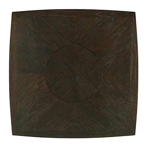 Lexicon Baronscourt 54" Square Counter Height Table for 8, Mindy Veneer Wood Dining Table with Lower Storage Shelf and Built-in Lazy Susan, for Dining Room/Kitchen, Dark Brown - color: Dark Brown, style: Dining Table Only