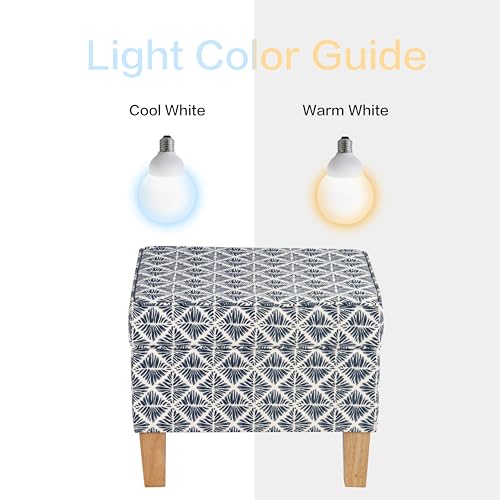 HomePop 22" Modern Rectangular Storage Ottoman - Blue Geometric Pattern - color: Blue Geometric Pattern