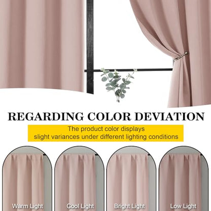 Blush Cafe Blackout Curtains 36 Inch Length 2 Panels Set, Soft Solid Thermal Insulated Room Darkening Small Window Curtains for Kitchen Bathroom Basement, Blush, Each, 40" Wx36 L - color: Blush, size: 40"W x 36"L (Pack of 2)