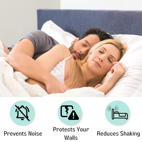 Headboard Wall Protector – Headboard Stoppers for Wall & Headboard Bumpers for Wall – Patented Bed Stabilizer Against Wall – No Screws or Holes Soft Foam for Bed Frame