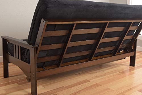 Kodiak Furniture Monterey Futon Set, No Drawers, with Espresso Base and Marmont Mocha Mattress - color: Marmont Mocha, size: No Drawers, style: Espresso Finish