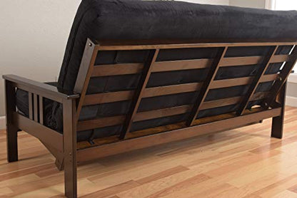 Kodiak Furniture Monterey Futon Set, No Drawers, with Espresso Base and Marmont Mocha Mattress - color: Marmont Mocha, size: No Drawers, style: Espresso Finish