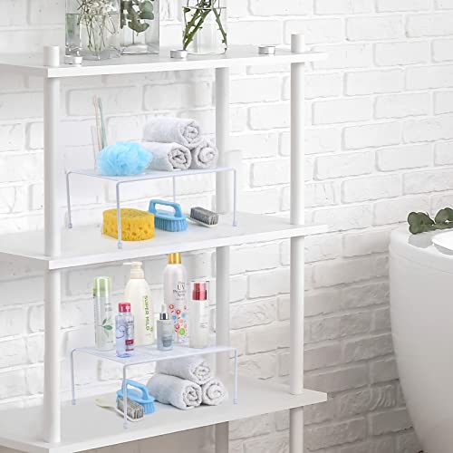 SIBAO Set of 2 Mesh Kitchen Shelves Cabinet Storage Shelf Rack (13.1 x 10.2 Inch) ，Kitchen Bathroom Pantry Cupboard Desk Home Office, Fridge, Cabinet, Bathroom Cupboard (White) - color: White