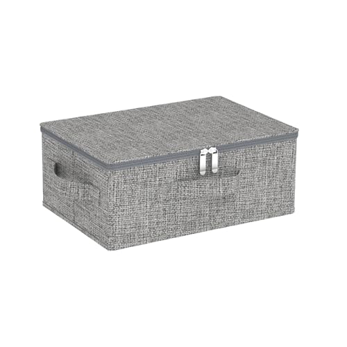 Underbed Storage Boxes with Zippers,14.9x10.2x5.9in,Grey,1 Pack | Under Bed Storage Bins with Handles,Moisture-Proof PP Board Closet Organizers,Foldable Cloth Baskets for Garment Cabinet - color: Grey, size: 14.9x10.2x5.9 in(1 Pack)