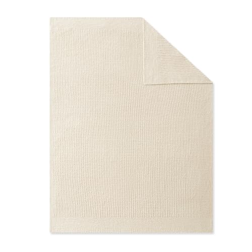 SLEEP ZONE Throw Blankets for Couch, Waffle Weave Blanket Soft Cozy Lightweight Warm Decorative Knit Throw Blankets for Bed, Sofa, Living Room (50x60in, Light Beige) - size: 50×60