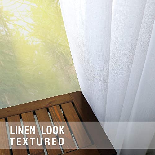 KOUFALL White Sheer Curtains 84 Inches Long 2 Panels,Gauze Cheese Cloth Linen Look Rod Pocket Flowy See Through Curtains for Living Room Bedroom - color: White, size: 52"W x 84"L (Pack of 2)